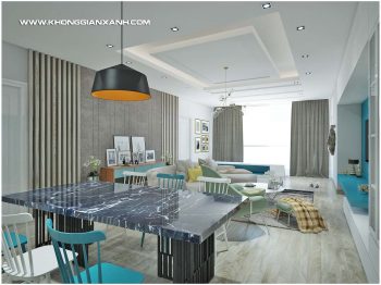 Sử dụng tone màu xanh trong thiết kế nội thất