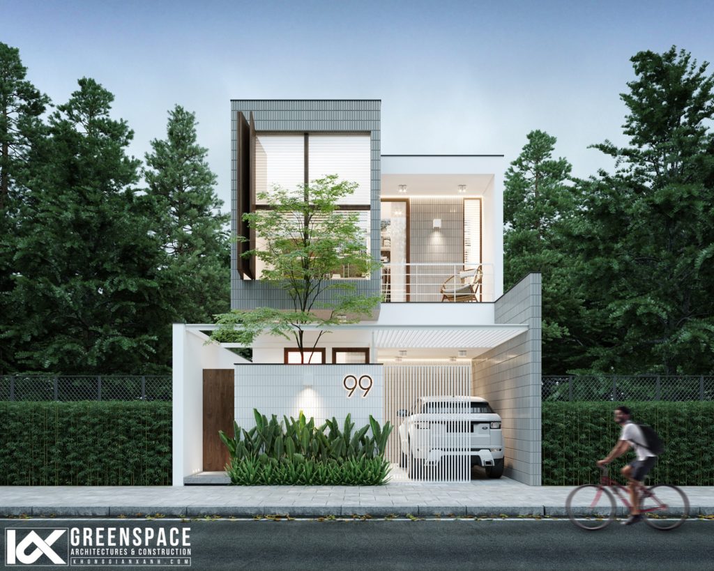 Thiết kế biệt thự 2 tầng hiện đại tại Hà Nội KT03018